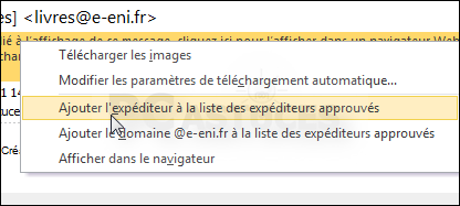 Ajout expéditeur